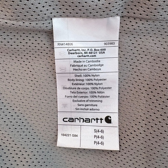 Carhartt Rain Defender Lightweight Women’s Coat Size S Light Green - Picture 7 of 7